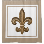 Golden Fleur de Lis Custom Douchegordijn (Voorkant)