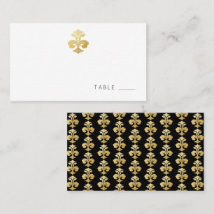 Golden Fleur de Lis Damask Reception Place Card Plaatskaartje