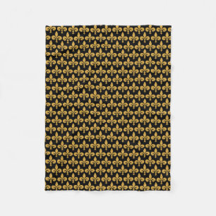 Golden Fleur de Lis Fleece Deken