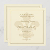 Golden Fleur de Lis Formal Wedding Kaart (Voorkant / Achterkant)