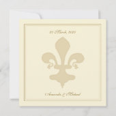 Golden Fleur de Lis Formal Wedding Kaart (Achterkant)