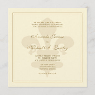 Golden Fleur de Lis Formal Wedding Kaart
