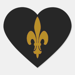 Golden Fleur De Lis Hart Sticker