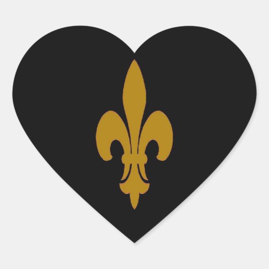 Golden Fleur De Lis Hart Sticker (Voorkant)