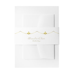 Golden Fleur de Lis Invitation Belly Band Uitnodigingen Wikkel