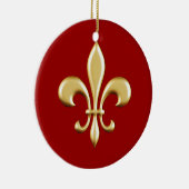 Golden Fleur De Lis Keramisch Ornament (Rechts)