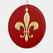 Golden Fleur De Lis Keramisch Ornament (Links)