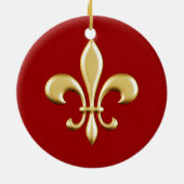 Golden Fleur De Lis Keramisch Ornament (Achterkant)