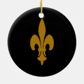 Golden Fleur De Lis Keramisch Ornament (Achterkant)