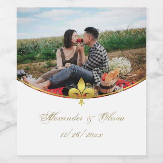 Golden Fleur de Lis - label voor weddenschappen Wijn Etiket (Enkel label)