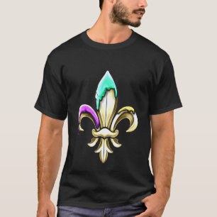 Golden Fleur de Lis met Paarse groene en gouden C T-shirt
