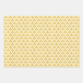 Golden Fleur de Lis op Blue, Golden & Paars Inpakpapier Vel (Voorkant)