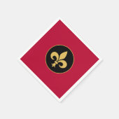 Golden Fleur-de-Lis op Crimson Red Servet (Hoek)