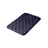 Golden Fleur de Lis op Navy Blue Badmat (Gekanteld)