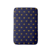 Golden Fleur de Lis op Navy Blue Badmat (Voorkant Verticaal)