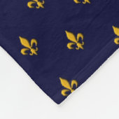 Golden Fleur de Lis op Navy Blue Fleece Deken (Hoek)