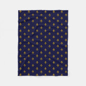 Golden Fleur de Lis op Navy Blue Fleece Deken (Voorkant)