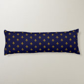 Golden Fleur de Lis op Navy Blue Lichaamskussen (Achterkant)