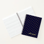 Golden Fleur de Lis op Navy Blue Notitieboek (Binnen)
