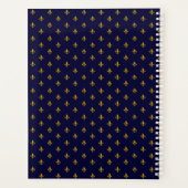 Golden Fleur de Lis op Navy Blue Planner (Achterkant)