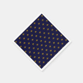 Golden Fleur de Lis op Navy Blue Servet (Hoek)