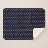 Golden Fleur de Lis op Navy Blue Sherpa Deken (Voorkant (horizontaal))