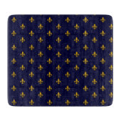 Golden Fleur de Lis op Navy Blue Snijplank (Voorkant)