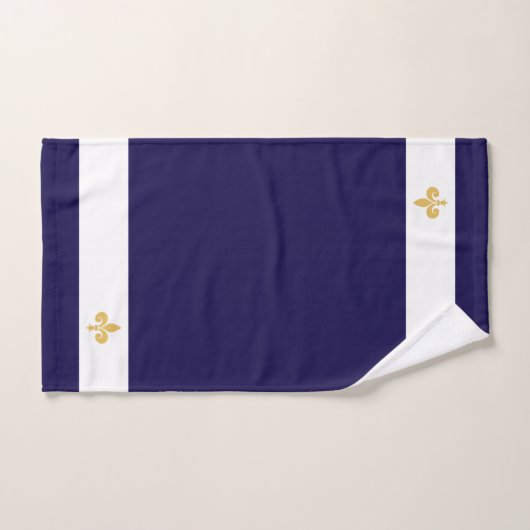 Golden Fleur de Lis op Navy Blue & White Bad Handdoek (Handdoek)