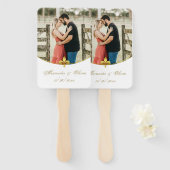 Golden Fleur de Lis Photo Hand Fan Handwaaier (Voorkant en achterkant)