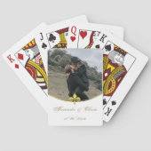 Golden Fleur de Lis Photo Wedding-kaarten Pokerkaarten (Achterkant)