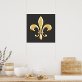 Golden Fleur De Lis Poster (Keuken)
