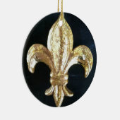 GOLDEN FLEUR DE LIS PRINT KERAMISCH ORNAMENT (Rechts)