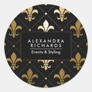 Golden Fleur-de-lis Ronde Sticker