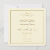 Golden Fleur de Lis Scroll Formal Wedding Kaart (Voorkant)