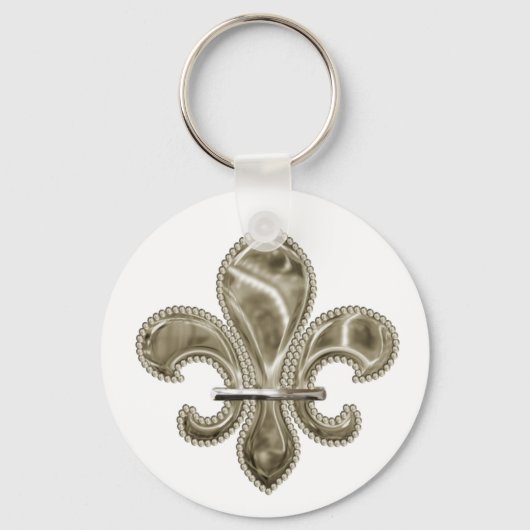 Golden Fleur de Lis Sleutelhanger (Voorkant)