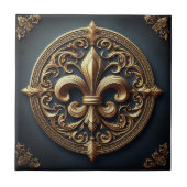 Golden Fleur De Lis Tegeltje (Voorkant)