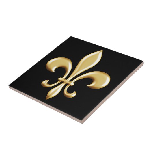 Golden Fleur De Lis Tegeltje (Zijkant)