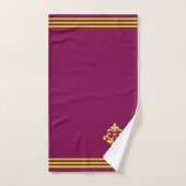 Golden Fleur de Lis, Three Stripes on Maroon Bad Handdoek (Handdoek)