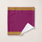 Golden Fleur de Lis, Three Stripes on Maroon Bad Handdoek (Wasdoekje)