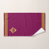 Golden Fleur de Lis, Three Stripes on Maroon Bad Handdoek (Handdoek)