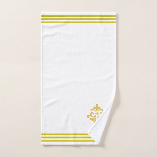 Golden Fleur de Lis, Three Stripes on White Bad Handdoek (Handdoek)