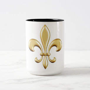 Golden Fleur De Lis Tweekleurige Koffiemok