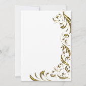 Golden Fleur de Lis Vine Engagement Party over wit Kaart (Achterkant)