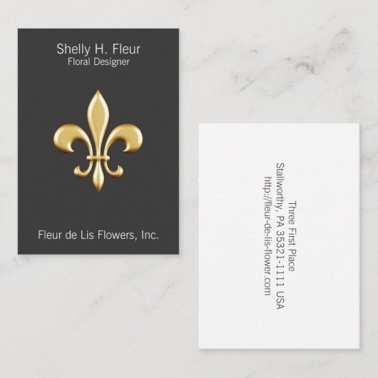 Golden Fleur De Lis Visitekaartje (Voorkant / Achterkant)