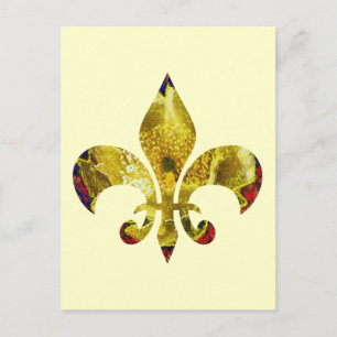 Golden Fleur-de-Lis; ZazzleRocks Tattoo Series Briefkaart