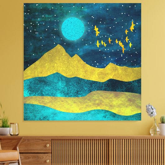 Golden Flock Canvas Afdruk (Insitu (Woonkamer))