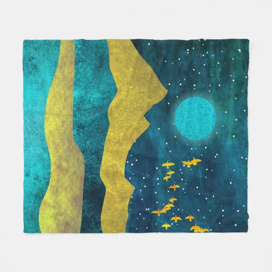 Golden Flock Fleece Deken (Voorkant (Horizontaal))