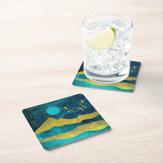 Golden Flock Kartonnen Onderzetters (Insitu)