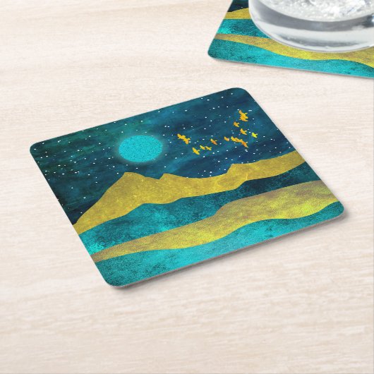 Golden Flock Kartonnen Onderzetters (Schuin)