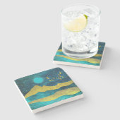 Golden Flock Stenen Onderzetter (Zijkant)